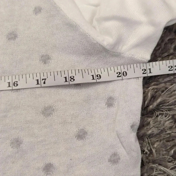 Tommy Hilfiger Women's White Collared Sweatshirt Size Medium Gray Polka Dots - Picture 11 of 12
